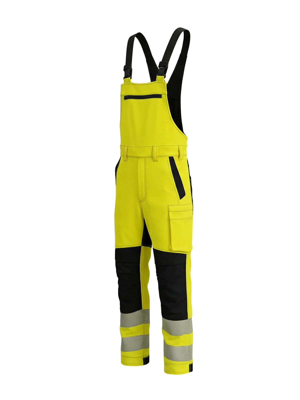 Растезљиве панталоне са нараменицама са памуком COMBO Hi-vis Class 2 – прикажи 2