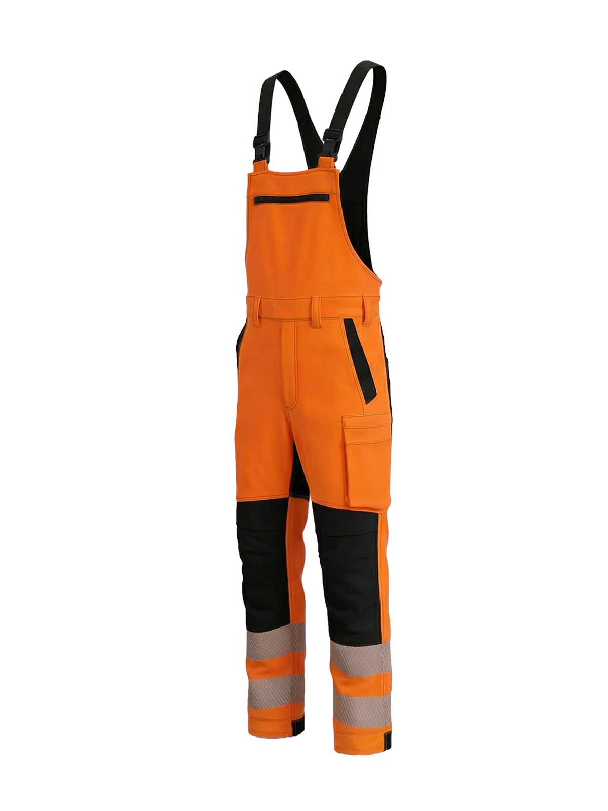 Растезљиве панталоне са нараменицама са памуком COMBO Hi-vis Class 2 – прикажи 7